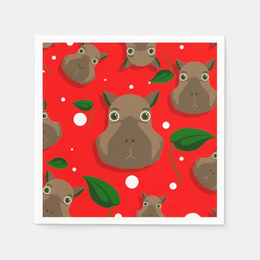 クリスマスキャプバラ スタンダードカクテルナプキン (正面)