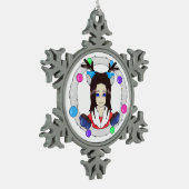 クリスマスキャベリー スノーフレークピューターオーナメント (左)