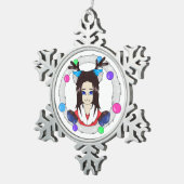 クリスマスキャベリー スノーフレークピューターオーナメント (右)