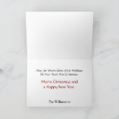 クリスマスキャラクターとして家族の写真 シーズンカード (内部)