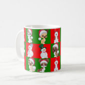 クリスマスキャラクターの繰り返しパターン コーヒーマグカップ (正面左)
