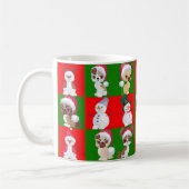クリスマスキャラクターの繰り返しパターン コーヒーマグカップ (左)