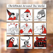 クリスマスキャラクターズアラウンドザワールドイラストレーション ウィンドウサイン (シート2)