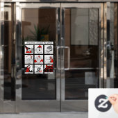 クリスマスキャラクターズアラウンドザワールドイラストレーション ウィンドウサイン (オフィスドア)