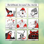 クリスマスキャラクターズアラウンドザワールドイラストレーション ウィンドウサイン (シート3)