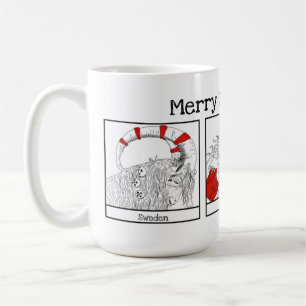 クリスマスキャラクターズアラウンドザワールドイラストレーション コーヒーマグカップ