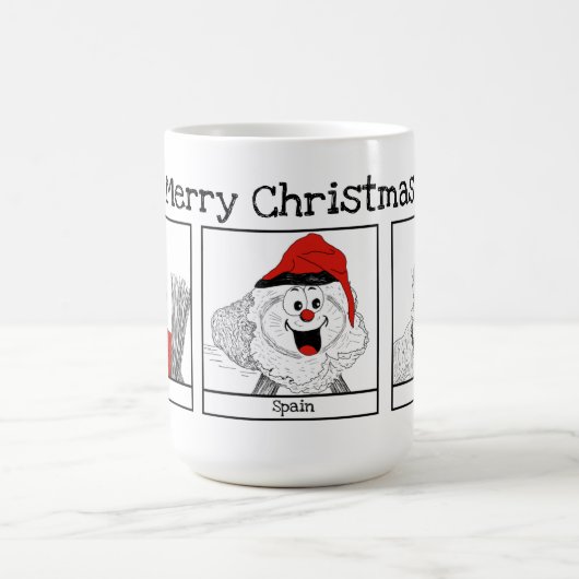 クリスマスキャラクターズアラウンドザワールドイラストレーション コーヒーマグカップ (中央)