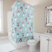 クリスマスキャラクターヘッド:フェスティバルラップ シャワーカーテン (インサイチュ)