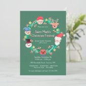 クリスマスキャラクターリース招待状 招待状 (スタンド正面)