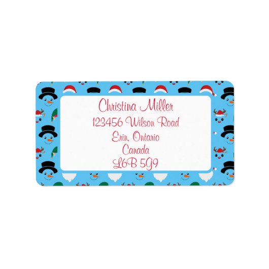 クリスマスキャラクター住所 シール (正面)
