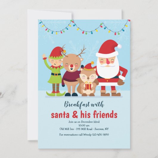 クリスマスキャラクター招待状 招待状 (正面)