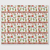 クリスマスキャラクター ラッピングペーパー (フラット)
