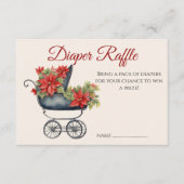 クリスマスキャリッジベビーシャワーおむつラッフル エンクロージャーカード (正面)