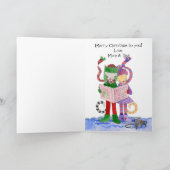 クリスマスキャロカッコいいリング、猫の名前をカスタマイズ可能 シーズンカード (内部)