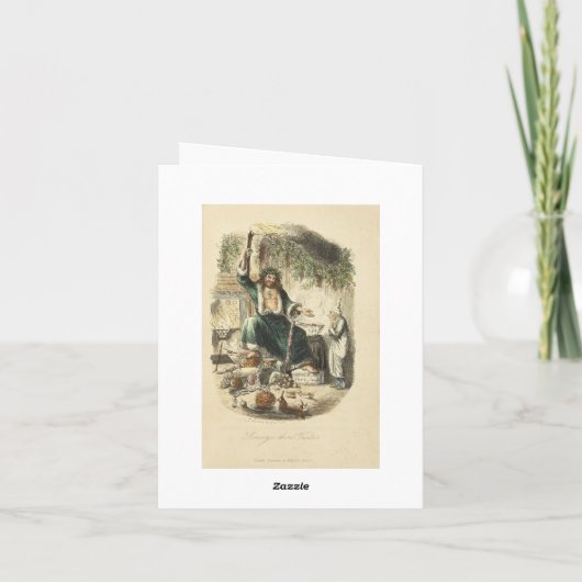 クリスマスキャロルからのヴィンテージのイラストレーション シーズンカード (裏面)