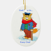 クリスマスキャロルからのEbeMeowzer Scrooge セラミックオーナメント (裏面)