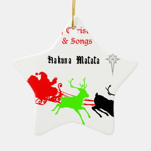 クリスマスキャロルと歌の夜ハクナマタタ セラミックオーナメント (正面)