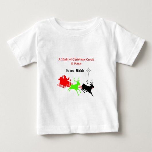 クリスマスキャロルと歌の夜ハクナマタタ ベビーTシャツ (正面)