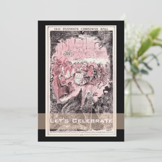 クリスマスキャロルのヴィンテージの休日のクリスマス・パーティ 招待状 (スタンド正面)