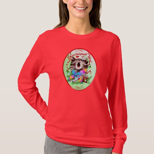 クリスマスキャロルの子猫 Tシャツ (正面)