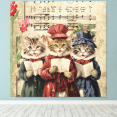 クリスマスキャロルの猫 キャンバスプリント (インサイチュ (ウッドフロア))