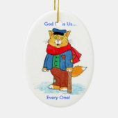 クリスマスキャロルのEbeMeowzer Scrooge セラミックオーナメント (裏面)