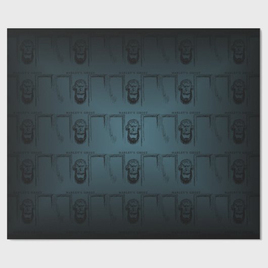 クリスマスキャロルのMarleyの幽霊のドアノッカーのティール（緑がかった色） ラッピングペーパー (フラット)