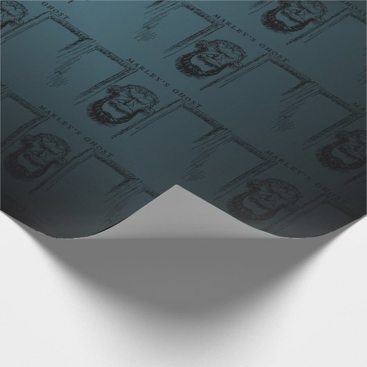 クリスマスキャロルのMarleyの幽霊のドアノッカーのティール（緑がかった色） ラッピングペーパー (角)