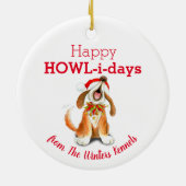 クリスマスキャロル歌唱犬の贈り物 セラミックオーナメント (裏面)