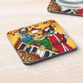 クリスマスキャロル猫 コースター (左側)