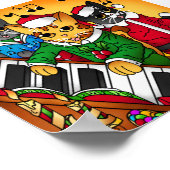 クリスマスキャロル猫 ポスター (角)