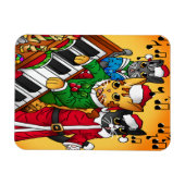 クリスマスキャロル猫 マグネット (横)