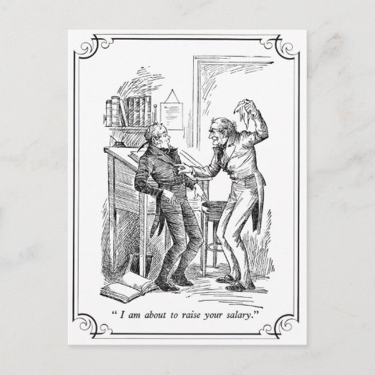 クリスマスキャロル: あなたのサラリーを上げて下さい シーズンポストカード (正面)