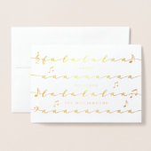 クリスマスキャロルFaのLa音楽家族の休日の写真 箔カード (封筒付き正面)