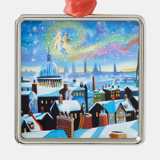 クリスマスキャロルScroogeおよび過去の幽霊 メタルオーナメント (正面)