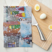 クリスマスキャロルScroogeおよび3人の幽霊 キッチンタオル (四つ折り)