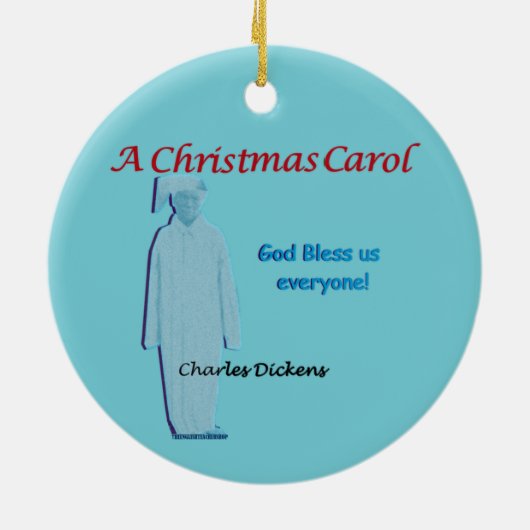 クリスマスキャロルScroogeは、"神賛美します私達を皆" セラミックオーナメント (裏面)