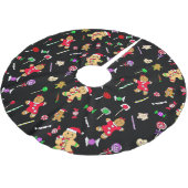 クリスマスキャンディとジンジャーブレッドマン ブラッシュドポリエステルツリースカート (アングル)