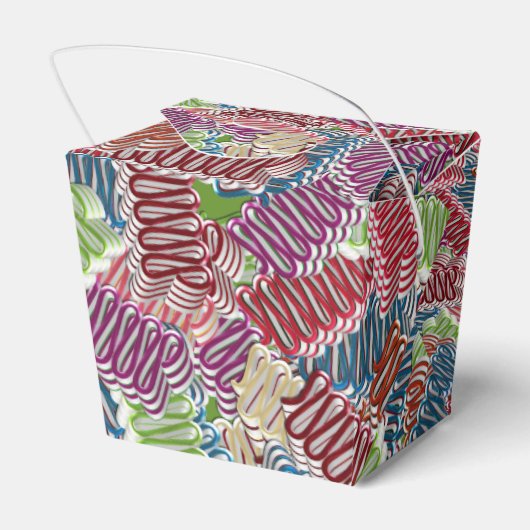 クリスマスキャンディのお気に入りボックス、テイクアウトスタイル フェイバーボックス (裏面サイド)