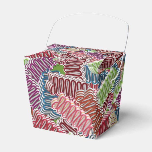 クリスマスキャンディのお気に入りボックス、テイクアウトスタイル フェイバーボックス (正面サイド)