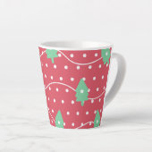 クリスマスキャンディのクリスマスパターン カフェラテマグ (右アングル)