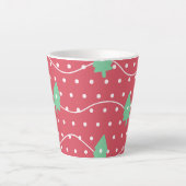 クリスマスキャンディのクリスマスパターン カフェラテマグ (正面)