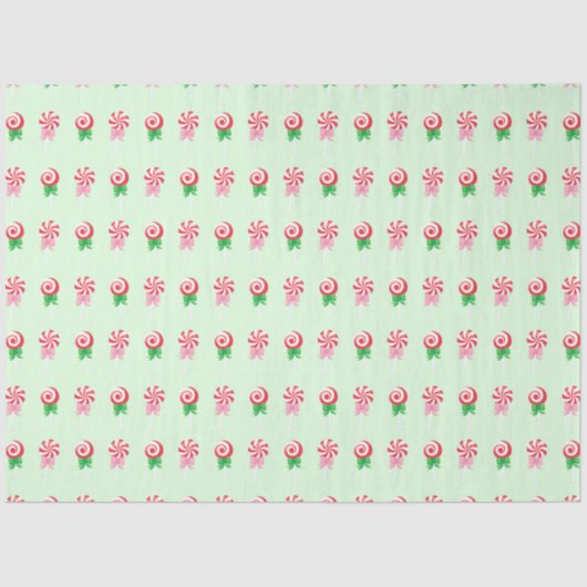 クリスマスキャンディの杖の渦巻き模様 薄葉紙 (正面)