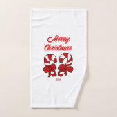 クリスマスキャンディカヌスバスルームタオルセット バスタオルセット (ハンドタオル)
