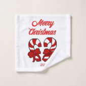 クリスマスキャンディカヌスバスルームタオルセット バスタオルセット (ウォッシュタオル)