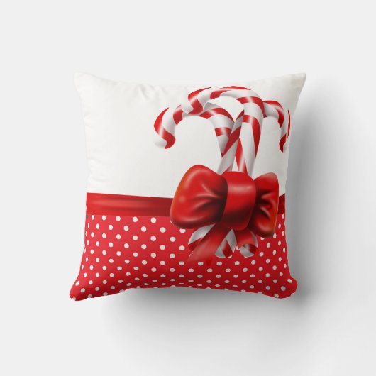 クリスマスキャンディカヌー赤と白ド クッション (裏面)