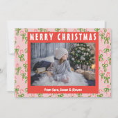 クリスマスキャンディカネスクリスマスホリデーカスタムフォト シーズンカード (正面)