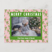 クリスマスキャンディカネスクリスマスホリデーカスタムフォト ポストカード (正面)