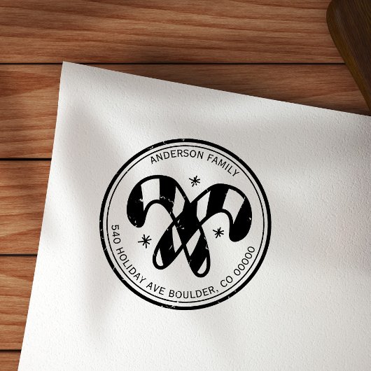 クリスマスキャンディカンパーソナライズされたズ ラバースタンプ