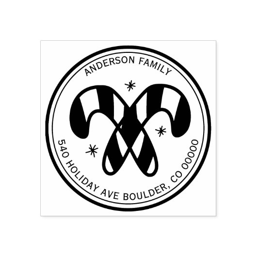 クリスマスキャンディカンパーソナライズされたズ ラバースタンプ (インプリント)